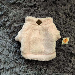 Pink 1/4 Zip Fleece Dog Pullover - XS